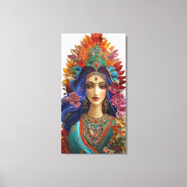 Shakti: Die göttliche Frau - lebendiger 5D Impasto Leinwanddruck (Vorderseite)