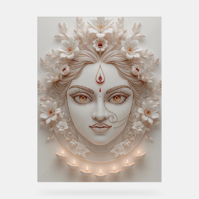 Shakti inside - Minimal Devi Illustration Acrylschild (Vorderseite)