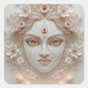 Shakti inside - Minimal Devi Illustration Quadratischer Aufkleber