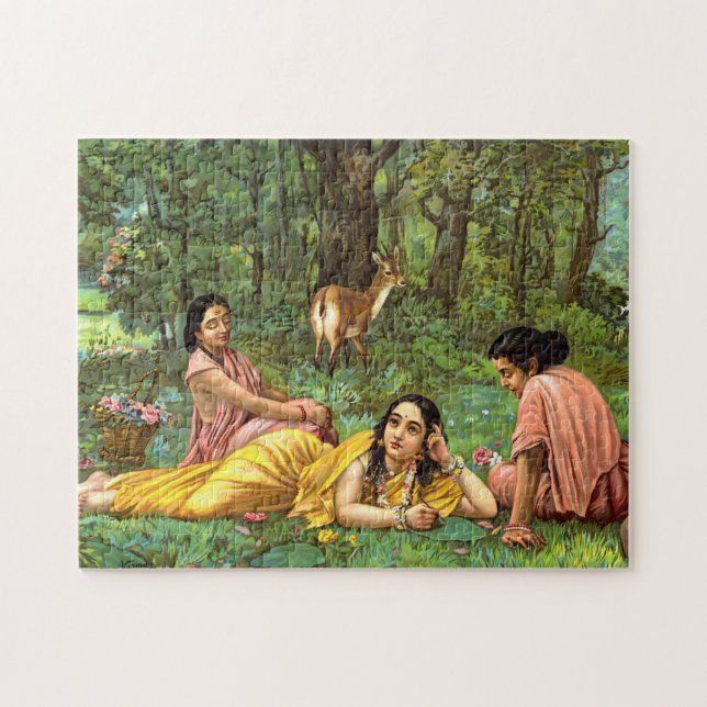 Shakuntala Patralekhana von Raja Ravi Varma (Horizontal)