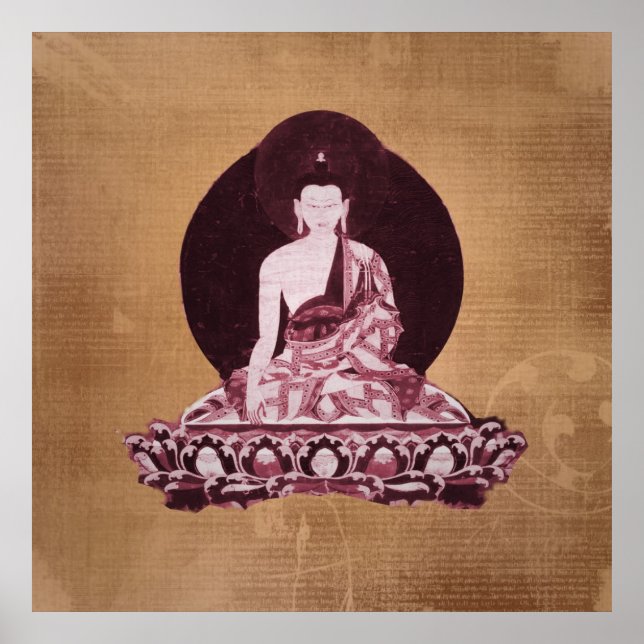 Shakyamuni Buddha Grunge Vintag Poster (Vorne)