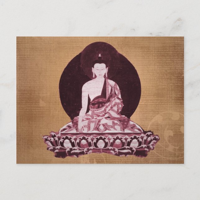 Shakyamuni Buddha Grunge Vintag Postkarte (Vorderseite)