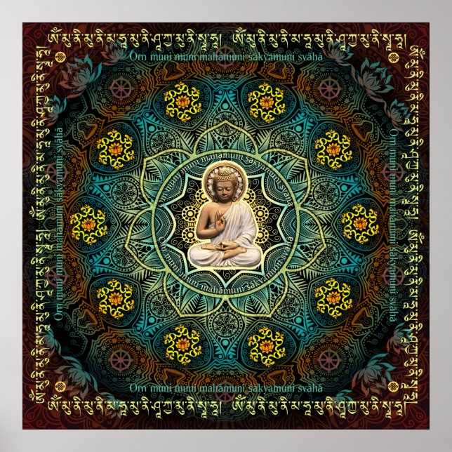 Shakyamuni Buddha Mantra Poster (Vorne)