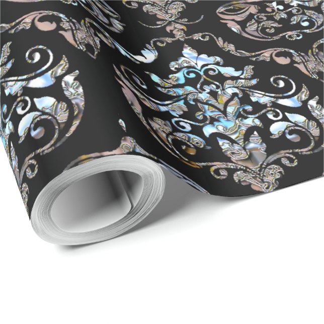 Shalliveye Barock Damask Elegance 10 ft Geschenkpapier (Rolleneckpunkt)