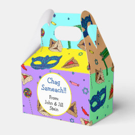 Shaloch Manot - Personalisiert farbenfroh Geschenkschachtel