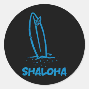 Shaloha Aloha Schalom Hawaii jüdische Surfing Hawa Runder Aufkleber