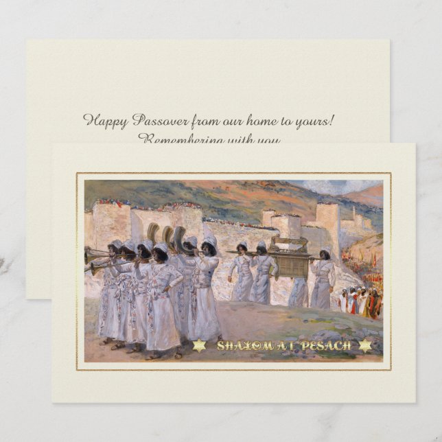 Shalom à Pesach. Carte de voeux Pessin d'Art (Devant / Derrière)