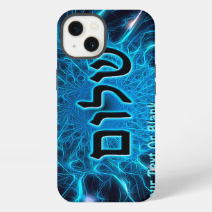 Shalom auf blauem Fraktal iPhone Hülle