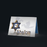 Shalom Chanukka Gruß Feiertagskarte<br><div class="desc">Davidsstern 3D Jüdische Sterngraphik für Chanukka-Karte,  Bar Mitzvah Einladung,  Grußkarte oder Entwurfselement.</div>