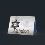 Shalom Chanukka Gruß Feiertagskarte<br><div class="desc">Davidsstern 3D Jüdische Sterngraphik für Chanukka-Karte,  Bar Mitzvah Einladung,  Grußkarte oder Entwurfselement.</div>