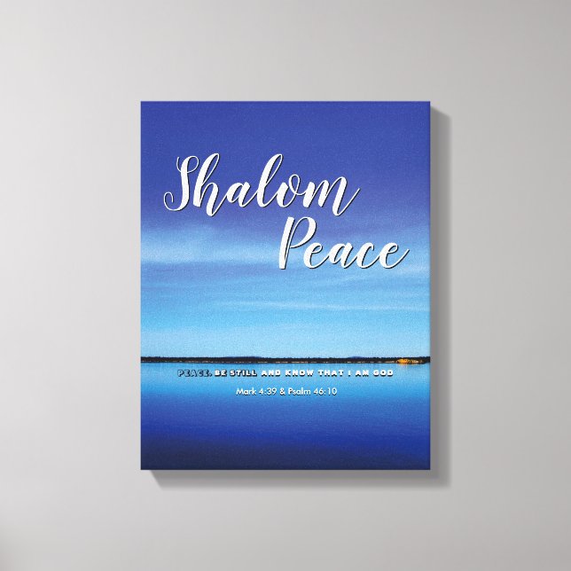 SHALOM FRIEDEN SEIN NOCH Christlicher Bibelverse Leinwanddruck (Vorderseite)