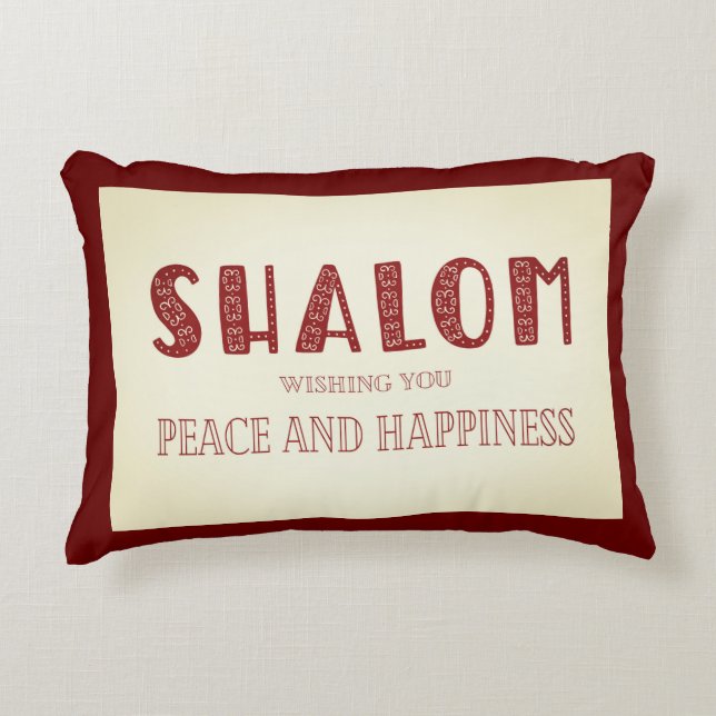 SHALOM Frieden und Glück Dekokissen (Vorderseite)