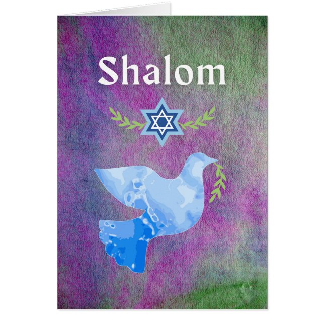 Shalom für Pesach Dove Magen David Olive Branch (Vorne)