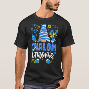 Shalom Gnome Menorah Dreidel Hanukka Chanukah Jude T-Shirt