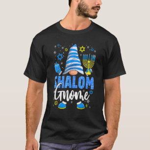Shalom Gnome Menorah Dreidel Hanukka Chanukah Jude T-Shirt