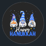 Shalom Gnomes Menorah Dreidel Hanukkah Chanukah Runder Aufkleber<br><div class="desc">Shalom Gnomes Menorah Dreidel Hanukkah Chanukah</div>
