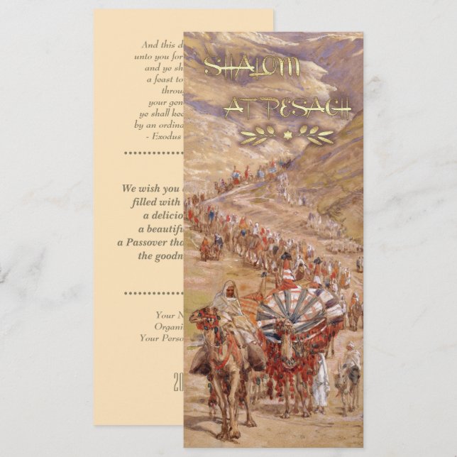 Shalom in Pesach. Fine Art Passover Grußkarte Karte (Vorne/Hinten)