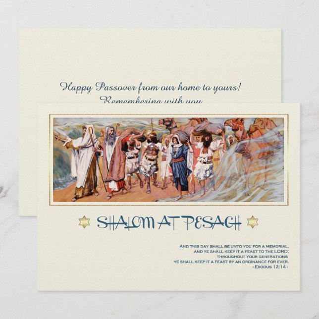 Shalom in Pesach. Fine Art Passover Grußkarte Karte (Vorne/Hinten)