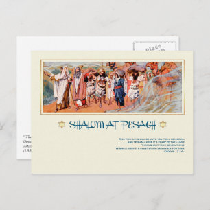 Shalom in Pesach.Fine Art Pessach Postkarte