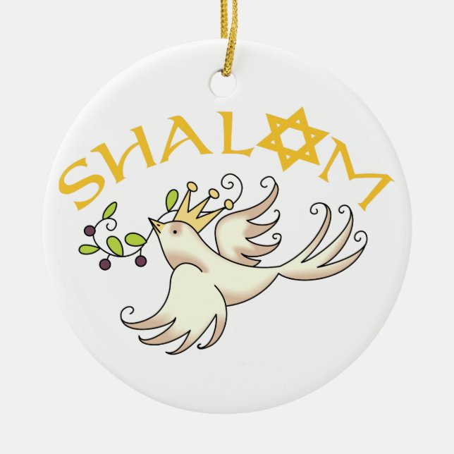 Shalom Keramik Ornament (Vorne)