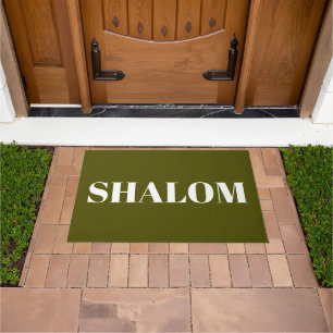 Shalom olivenmos grün modern elegant fußmatte