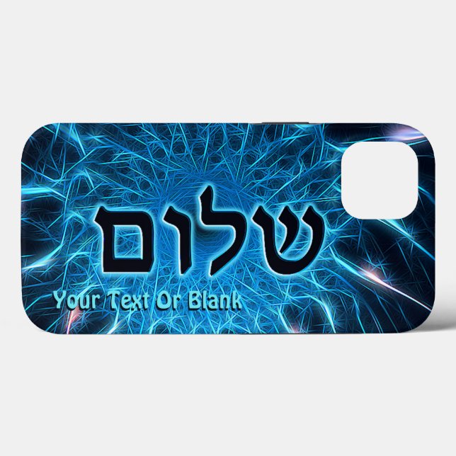 Shalom On Blue Fraktal Case-Mate iPhone Case (Rückseite (Horizontal))