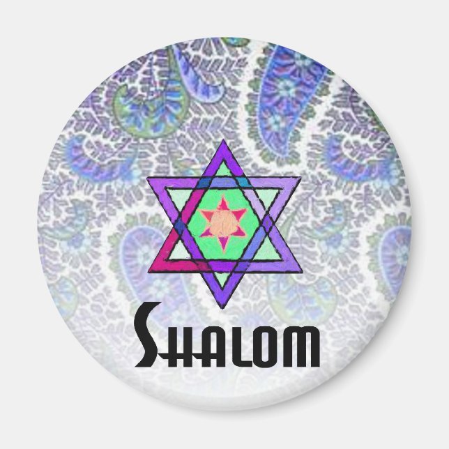Shalom Paisley blue Magnet (Vorne)