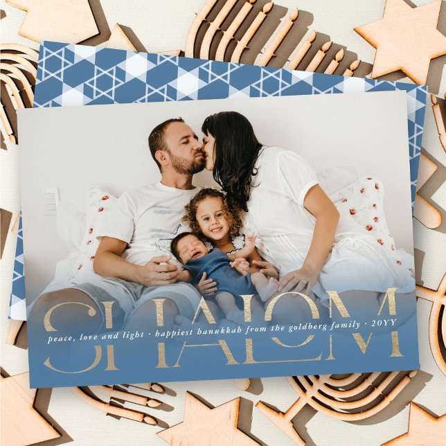 Shalom Peace Liebe Light Modern Hanukkah Foto Card Einladung (Von Creator hochgeladen)
