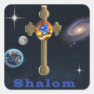Shalom Quadratischer Aufkleber