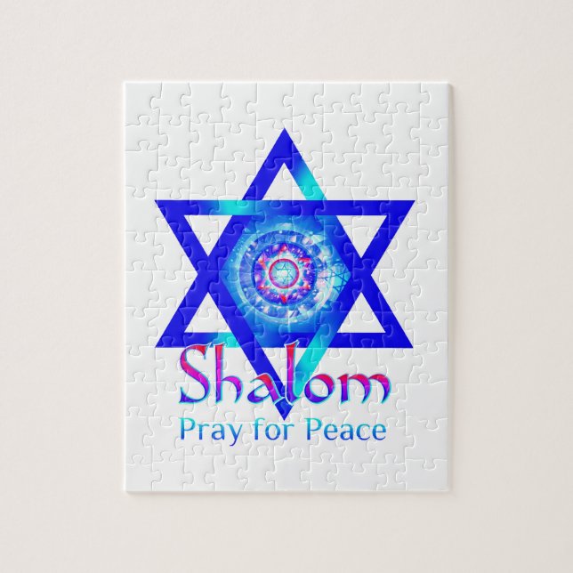 SHALOM Stern von David_Pray für Frieden von Israel (Vertikal)