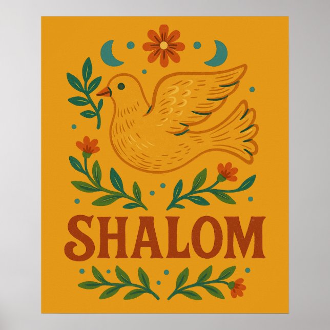 Shalom Taube Frieden Erde Poster (Vorne)