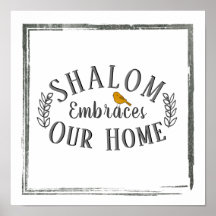 Shalom verkörpert unsere Zuhause Bird Wall Art