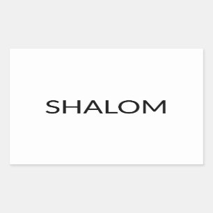 Shalom Weiß Schwarz Frieden in Hebräisch minimal Rechteckiger Aufkleber