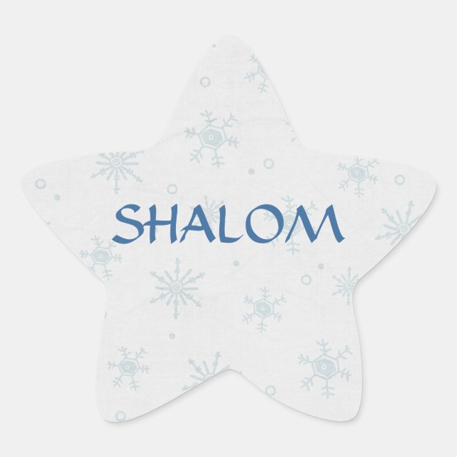 Shalom WishHanukkah Stern-Aufkleber (Vorderseite)