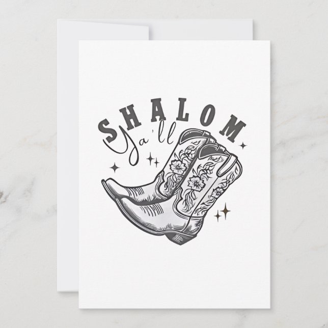 Shalom Y'all Cowboy Jewish Hanukkah West Einladung (Vorderseite)