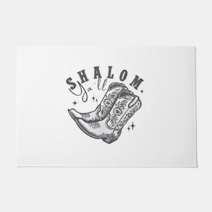 Shalom Y'all Cowboy Jewish Hanukkah West Fußmatte