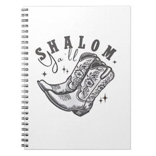 Shalom Y'all Cowboy Jewish Hanukkah West Notizblock