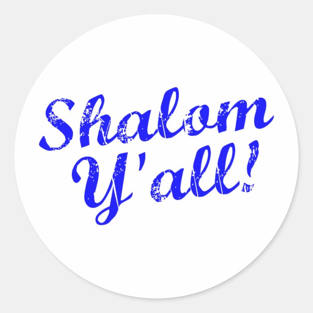 Shalom Y'all! Runder Aufkleber (Vorderseite)