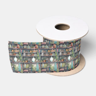 Shalvah - Porträt eines Bücherregals Satinband