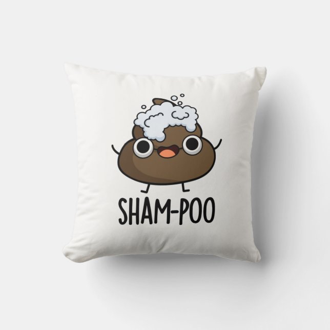 Sham-poo Funny Gekackt mit Shampoo Blasen Pub Kissen (Vorderseite)
