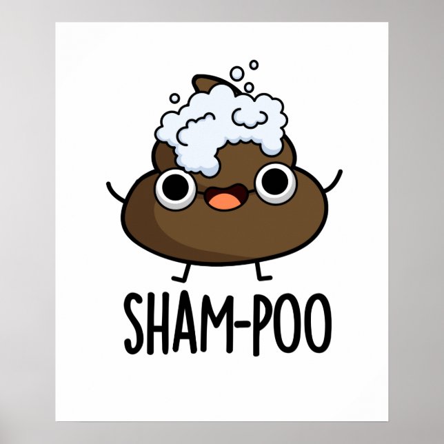 Sham-poo Funny Gekackt mit Shampoo Blasen Pub Poster (Vorne)