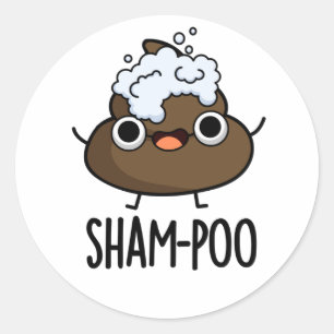 Sham-poo Funny Gekackt mit Shampoo Blasen Pub Runder Aufkleber