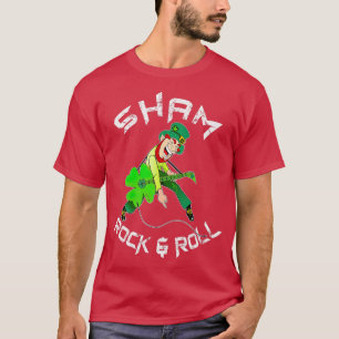 Sham Rock and Roll Kleeblatt Guitar Lover St Patri T-Shirt