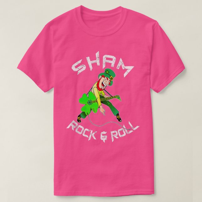 Sham Rock And Roll Shamrock Guitar Lover St Patric T-Shirt (Design vorne)