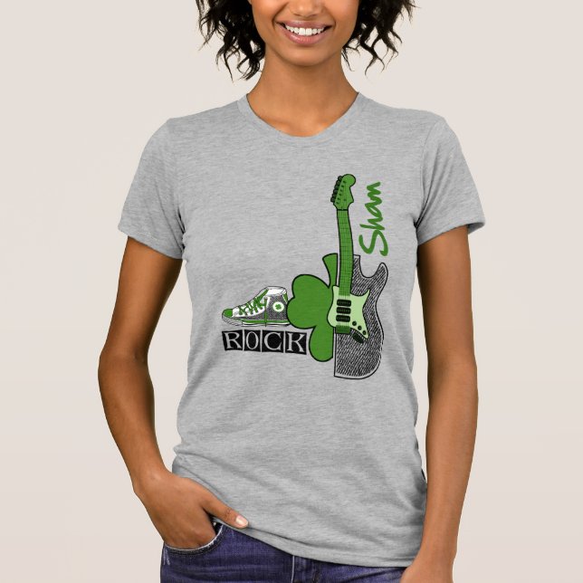 Sham Rock. Musik Thema St. Patrick's Day T-Shirt (Vorderseite)