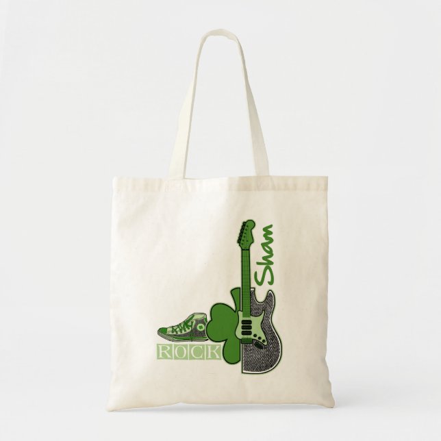 Sham Rock. Musik Thema St. Patrick's Day Tragetasche (Vorne)