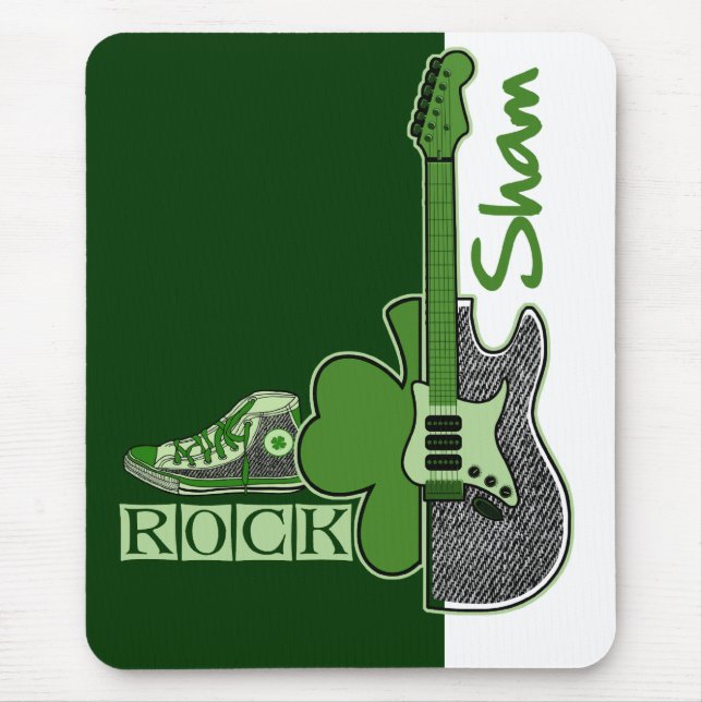 Sham Rock. St. Music Theme Patrick's Day Geschenk Mousepad (Vorne)