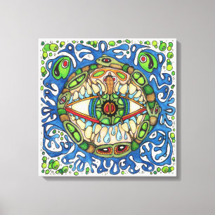 Shaman-Geist:  Blaue Frosch-Auge Shaman-Medizin Leinwanddruck