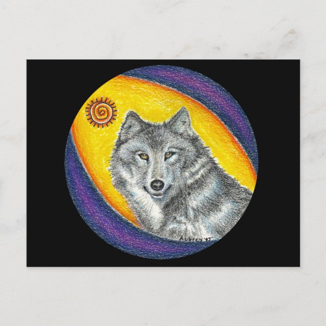 Shaman Healing Wolf Postkarte (Vorderseite)