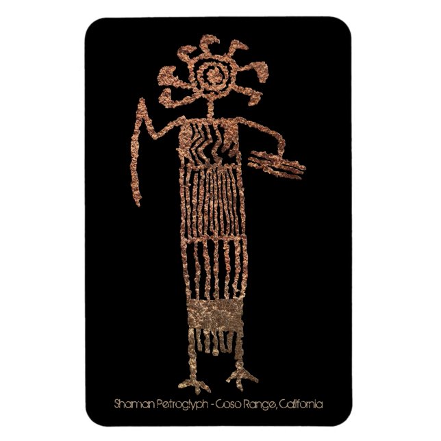 Shaman Petroglyph Magnet (Vertikal)
